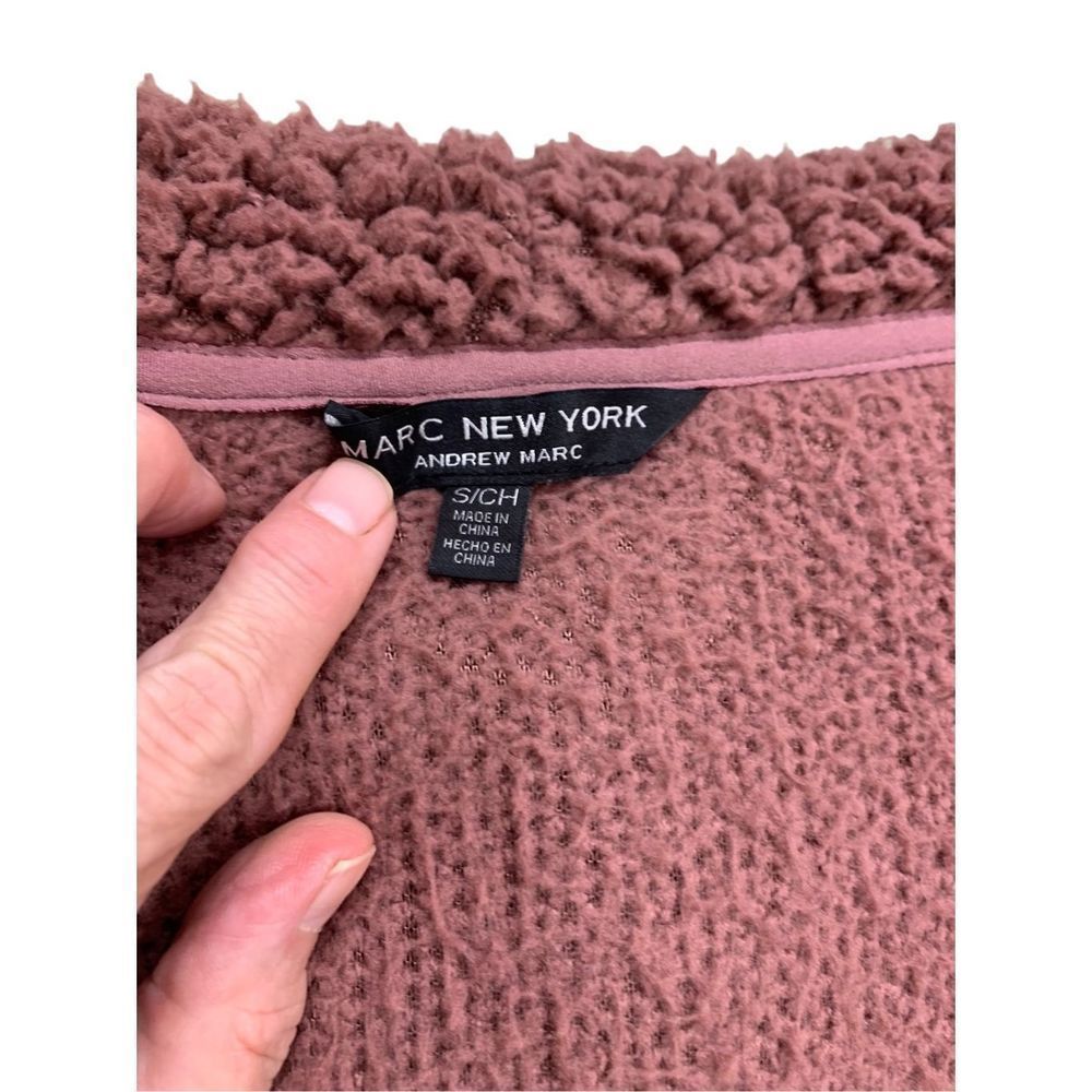 Marc New York Andrew Marc Mauve Fuzzy Hooded Zip … - image 5